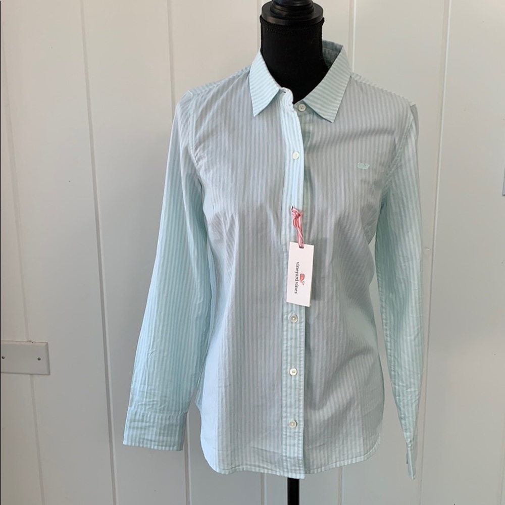 NWT Vineyard Vines Striped Oxford sz 8